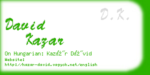 david kazar business card